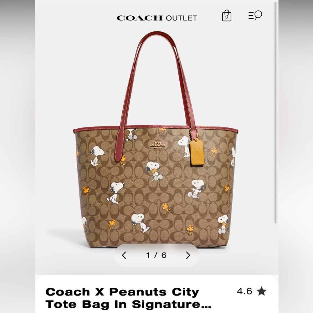 Coach Peanuts City Snoopy Tote Bag - Brand New with Duster Bag